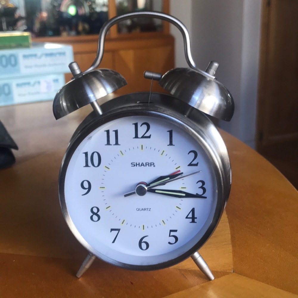 Silver Analog Alarm Clock